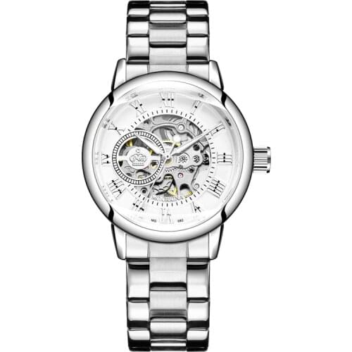 2020 New Fashion Womens Automatic Mechanical Watch Woven Mesh Belt Fashion Womens Watchs