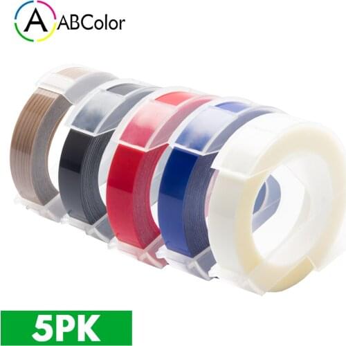 5PK Tape For DYMO 3D Embossing Tape 9mm Plastic Embossing Label Tape Wood Black Red Blue Clear For DYMO Motex E-101 E-202 E-303