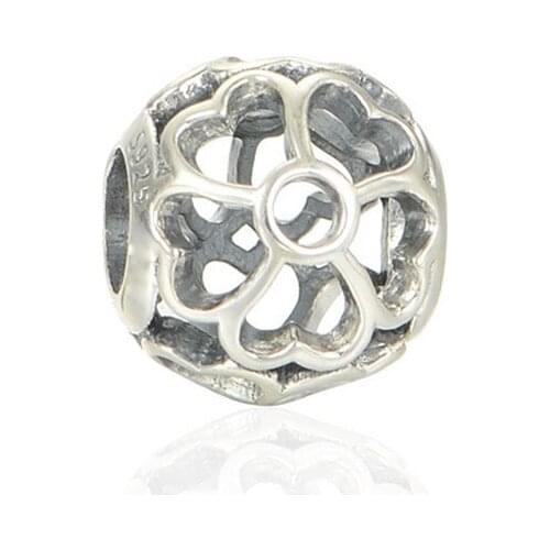 Openwork Primrose Vintage Beads for Silver 925 Original Charms Bracelets DIY Findings Fine Flower Charm Beads for Jewelry Making