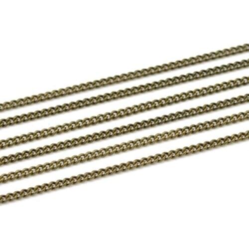 Free shipping!!!! 2mm Bronze Tone Link-Soldered Curb Chains 2x2mm