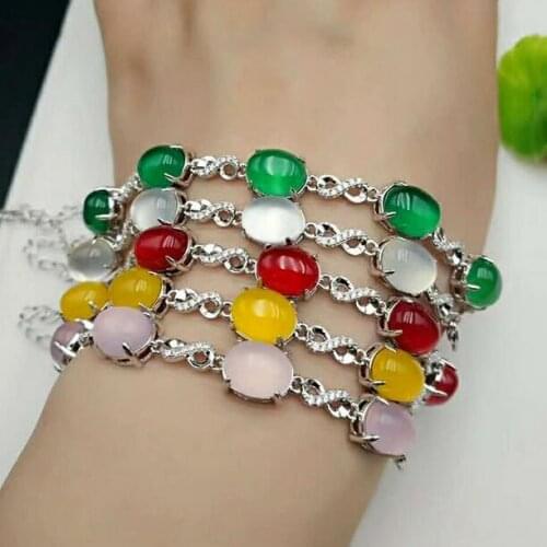 Free shipping Chalcedony Carved Eccentric buckle DIY For Women Fashion Romantic Jadeites Jewelry