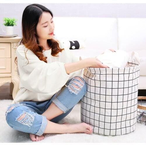 Household Fabric Hamper Foldable Large Clothes Dirty Clothes Storage Basket Laundry Basket Washing Basket