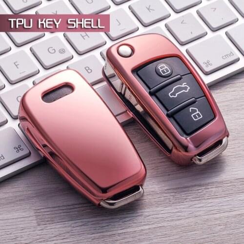Pink key Case Shell Cover TPU Smart Soft Protective for Audi A1 A3 A4 S3 S4 Q3 Q5 Q7
