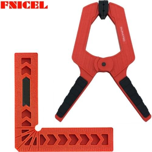 Woodworking L Shape Ruler 3/4/6" 90 Degree Right Angle Clamp L-square Holder Ruler Heavy Duty Woodworking Plastic Spring Clamp