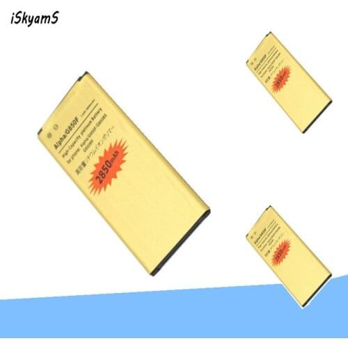 ISkyamS 3x 2850mAh EB-BG850BBC EB-BG850BBE Gold Battery For Samsung Galaxy Alpha G850 G8508 G8508S G8509v G850F G850T