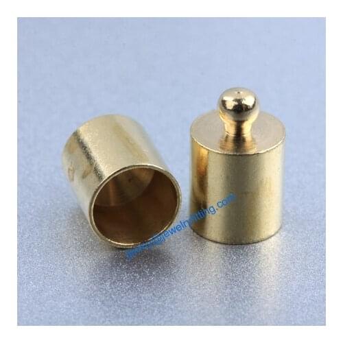 All kinds of Jewelry findings Raw Brass end cap railing end cap for laether cord blind end caps 7*11mm