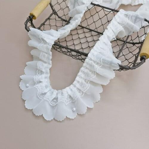 Hot! 2 Meters High Quality Pretty DIY Handmade Pink Lace Accessories Textile Fabrics 20cm Width Luxury Embroidery Lace Trim