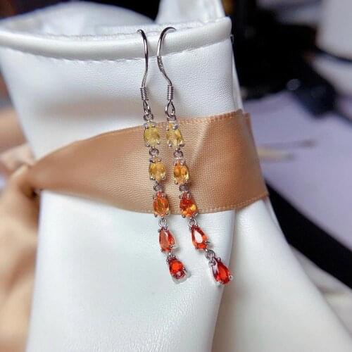 Best Quality Sapphire Earring Natural And Real 925 Sterling Silver Sapphire Earring