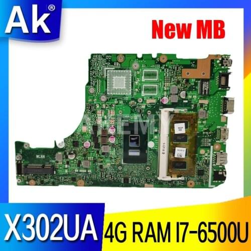 Akemy X302UA_UJ mainboard For Asus X302UA X302UV X302UJ Laptop motherboard with 4GB-RAM I7-6500U