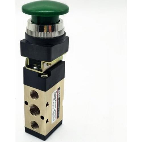 SNS MV-10A Spring-return Type Mechanical Valve 1/4'' Pneumatic Control Valve 2/5 Way Pushbutton Hand Control Valve