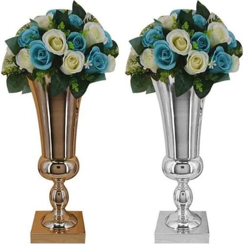 Metal Trumpet Vase Wedding Centerpieces Large Flower Vase Stand Props for Party Birthday Events Ceremony Desktop Center qq413