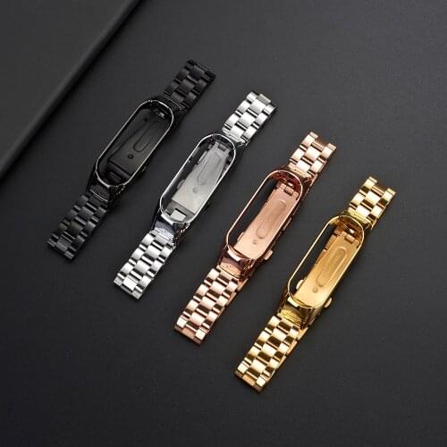 Metal Strap For Xiaomi miband 6 replacement wrist strap Stainless Steel Bracelet Mi6 Mi 5 Wristbands for Xiaomi mi band 5