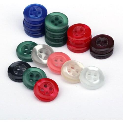 100pcs Mini Button Clothes Tools Round Shape Garment Accessories 4 Holes Kids Sewing Buttons 11mm Plastic Resin Round Button
