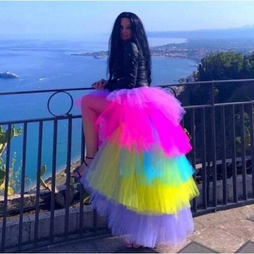 High Fashion Black Long Tulle Skirts Women Ball Gown Big Swing Maxi Skirt Chic Plicated Tulle Tutu Skirt with Sash Custom Made