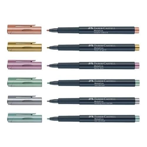 Thick Tipped Metallic Felt Pen Set of 6, Pen, Pencil, Stationery, Pen Set