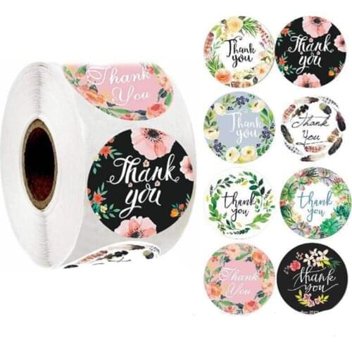 Thank you stickers invitation card gift card envelop seals 500pcs/roll