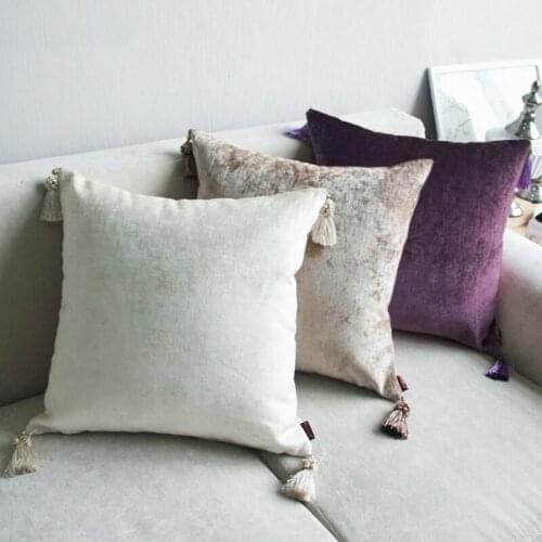 European Style Tassels Cushion Cover Home Decorative Solid Pillow Cover 45x45/50x50/60x60cm Sofa Chair Decor