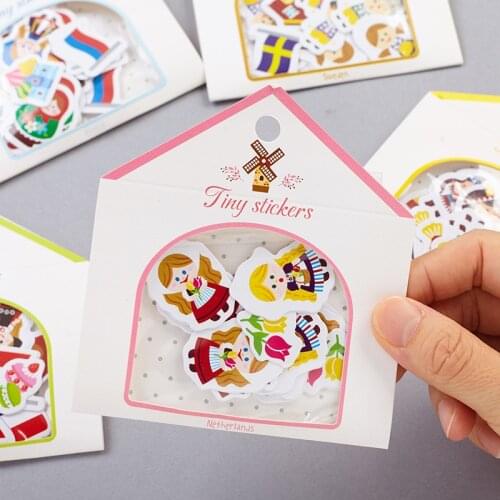 One pack Fashion Foreign Girl Decorative Sticker Set Diary Album Label Stickers DIY Stationery Stickers Gift Diary Deco Pack
