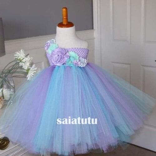 Photograph flower girl wedding dress children party rainbow princess children birthday gift piano purple tutu dresses Vestido