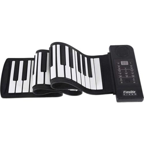 Portable Flexible Electronic 61Key Piano Electronic Hand Roll Piano with Speaker for Children Beginners Family Travel