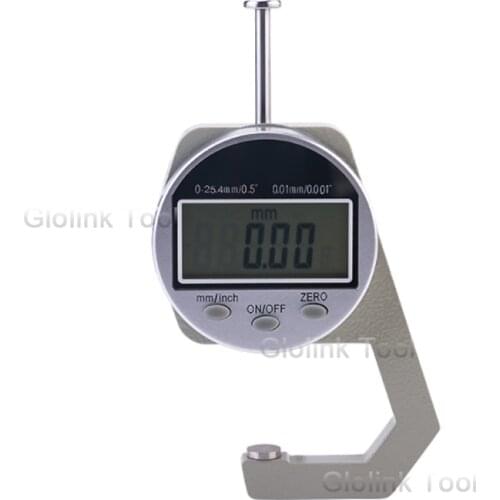 Portable Large LCD Electronic Mini 0.01 Digital Thickness Gauge Meter 0-25.4 mm For Paper Leather Wood Board Measuring Tool