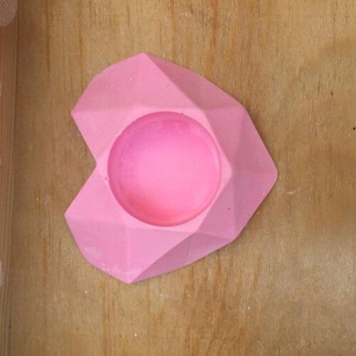 Lovely Heart Shaped aromatherapy gypsum silica gel mold for candle holder Desk decoration Craft mini flower cactus pot mould