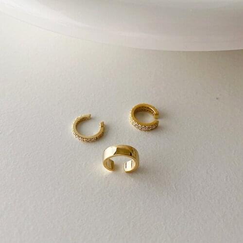 3 Pieces Set Earrings Clip For Women 2021 Elegant Small Metal Gold C Ear Clips Girls Charms Jewellery Gift