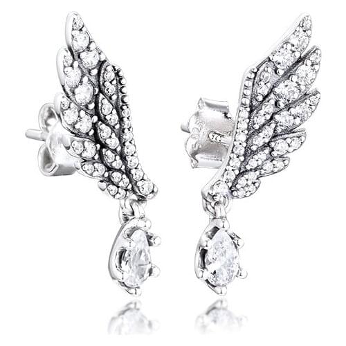 Dangling Angel Wing Earrings 100% 925 Sterling-Silver-Jewelry Free Shipping