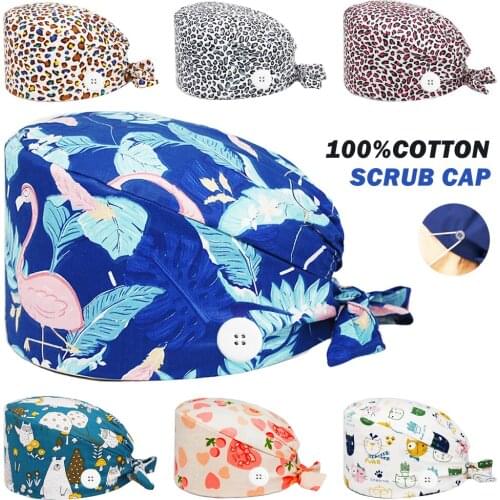 Women and men Scrub Caps Elastic Dentist Operating room nursing Cap Clinic Pet Veterinary pharmacy work hats surgicals hat
