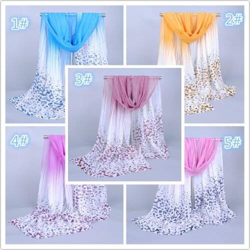 Hot Sale Chiffon Scarf Printed Leopard Headband Shawls Lightweight Small Wraps Women Neck Hair Head Bands Fashion Turbans 1PC