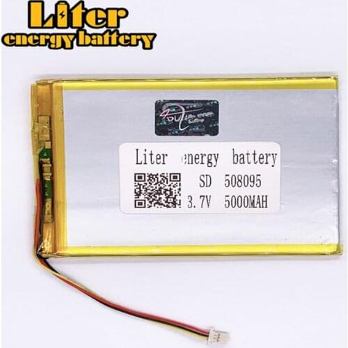 Plug 1.0mm-3P 508095 5000mah 3.7V Cheap lithium polymer battery for tablet pc 7 inch battery