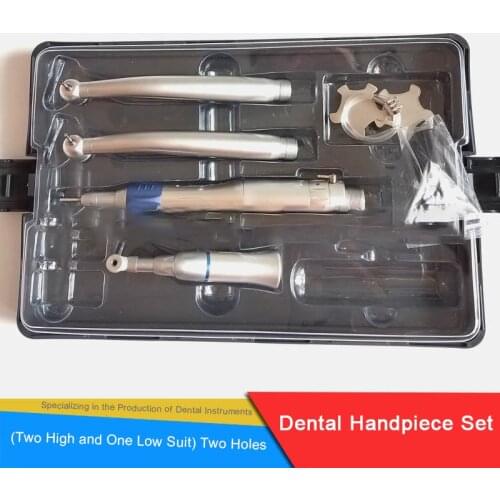 Dental High Speed Low speed Handpiece E-generator Integrated Standard Head Push Button water Spray 2Hole Handpiece set
