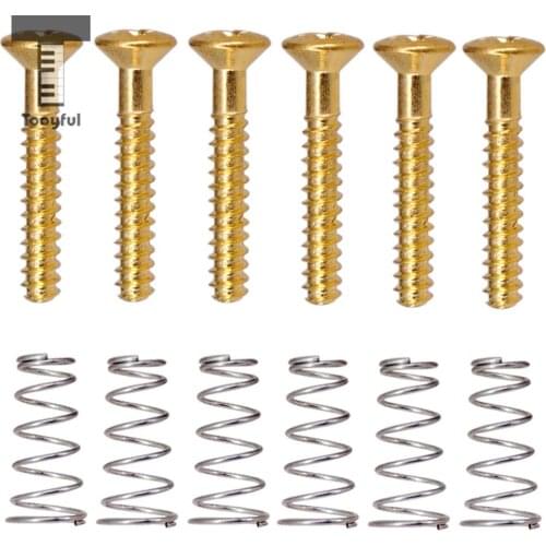 Tooyful 6 Sets Single Coil Pickups Head Mounting Height Screws Springs for Electric Guitar