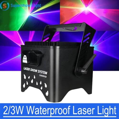 3W Outdoor Waterproof Full Color Animation Laser Light Stage RGB Patterns Projection Strobe DMX512 Disco DJ Party Show Lights
