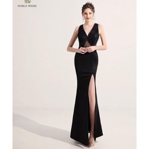 Prom Dresses V-Neck Floor-Length Prom Dress Mermaid Evening Dresses Long