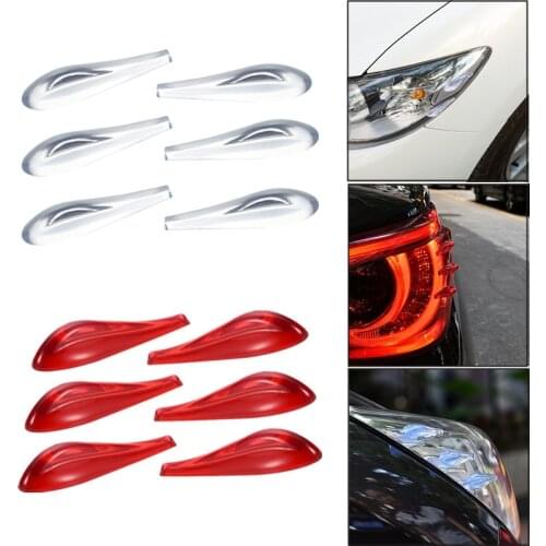 6 Piece/Set 2colors Car Tail Light Save Gasoline Reduce Wind Noise Anti Collision Car Tail Light Sticker
