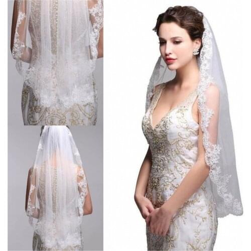 Women Cream / White Bride Night Wedding Hair Head Trim Veil Lace WITH COMB 2023