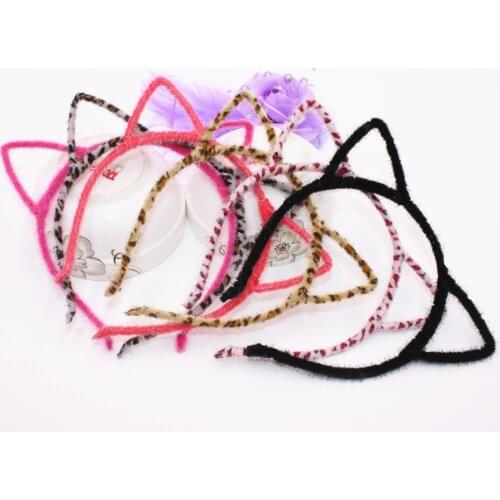 Women Fashion Sexy Hairy Cat Ears 6 Color Cute Headband Wedding Photography Portrait Style Hair Hoop Hair Accessories