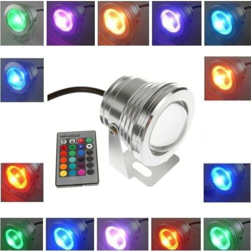 1pcs/lot Led Underwater Light RGB 10W 12V Led Underwater Light 16 Colors 1000LM Waterproof IP68 Fountain Pool Lamp Lighting