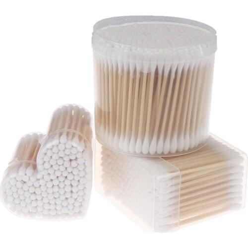 300pcs Disposable Ultra-small Cotton Swab Lint Free Micro Brushes Wood Cotton Buds Swabs Health Beauty Removing Tools
