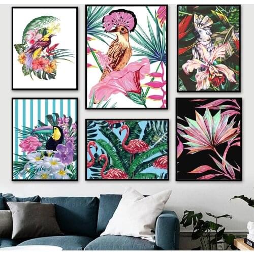 5D Diy Cuckoo Parrot Toucan Flamingo Wall Art Diamond Painting Nordic Handmade Mosaic Set Childrens Room Decoration Wall Gift