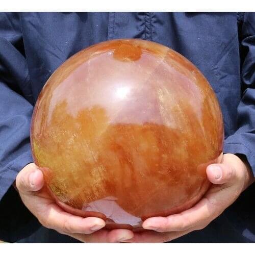 6520G NATURAL golden CALCITE CRYSTAL SPHERE BALL REIKI