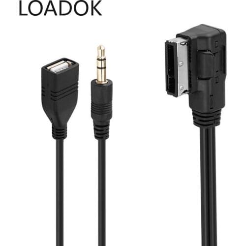Car 3.5mm Music AMI MMI Interface Mini Jack Car USB Chargers USB Aux MP3 Cables for VW Audi S5 Q5 Q7 A3 A4L A5 A1