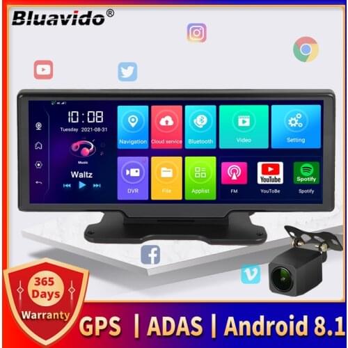 Bluavido 11" 4G ADAS Android Car DVR GPS Navigation Dashboard Camera HD 1080P Dual Lens WiFi Bluetooth Registrar Video Recorder