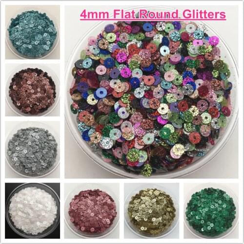 Pailettes 10g 4mm Glitters Sequin Flat Round Loose Sequins Sewing Wedding Decoration Craft Scrapbook DIY Accessories Wholesale