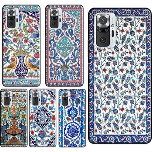 Ancient Floral Tiles For Xiaomi Redmi Note 10 Pro 8T 9S Note 7 8 9 Pro Phone Case For Redmi 9C 9T 9 9A 8A K40