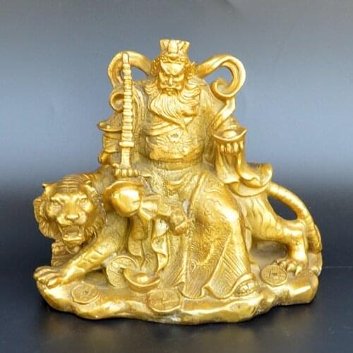 Wu Fu gongming decoration and fortune riding Tiger Feng shui bronze mascot Decoration