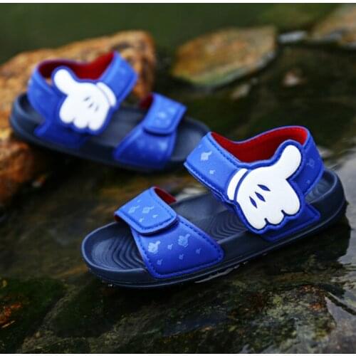Childrens 2021 Disney Spiderman Mickey Summer Soft Non-Slip Beach Shoes Childrens Sandals Wild Boys Girls Kids Casual sneaker