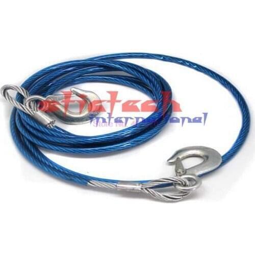 By DHL or Fedex 10pcs Tow Ropes 4M 1.5Tons Wire Cable High Strength Hook Steel Wire Trailer Car Emergency Towing Rope blue