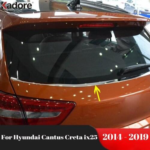 For Hyundai Cantus Creta ix25 2014-2017 2018 2019 Steel Rear Tail Window Center Spoiler Protector Frame Cover Lid Trim Styling